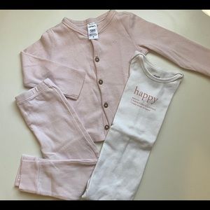 Carters pink girl pajama set sz 12 mo